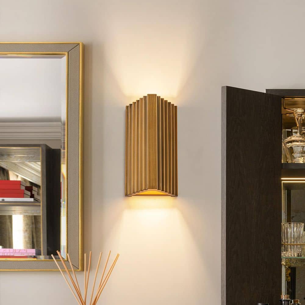 Hannah 6.3 in. 2-Light Modern Brass LED Wall Sconce price history on PriceWatchPro