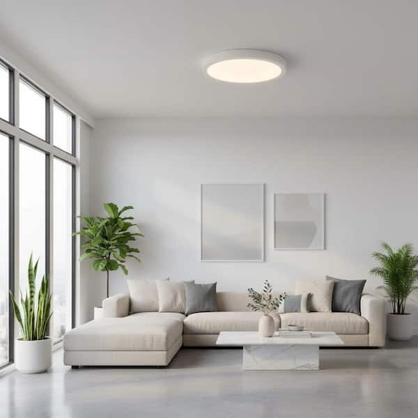 Progress Lighting Edgelit 18 in. White Integrated LED Flush Mount