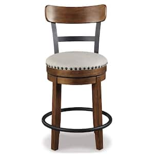 Valebeck 24.5" Brown Wood Standard Back Counter Height Bar Stool