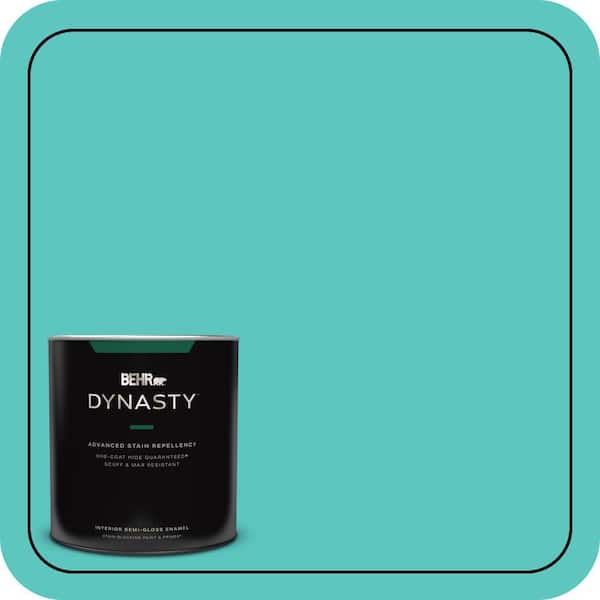 BEHR DYNASTY 1 qt. #490B-4 Sea Life Semi-Gloss Enamel Interior Stain-Blocking Paint and Primer