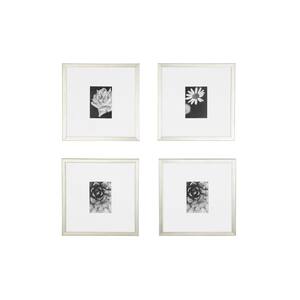Silver Frame with White Matte Gallery Wall Picture Frames (Set of 4)