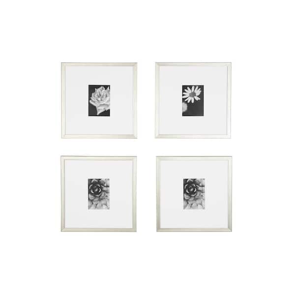 Stylewell Silver Frame With White Matte Gallery Wall Picture Frames Set Of 4 H5 Ph 270 The Home Depot