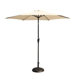 8.8 ft. Aluminium Market Umbrellas in Cream with Push Button Tilt and Crank lift