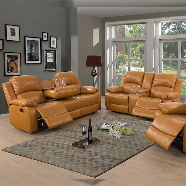 Star Home Living 2 Piece Faux Leather, 2 Piece Living Room Set Leather