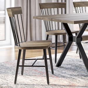 Amisco Angelina Dining Chair - Beige Wood/Black Metal