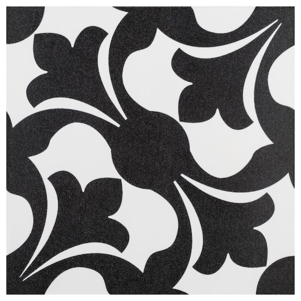 Merola Tile Emotion Nero 6 in. x 6 in. Ceramic Floor and Wall Take Home Tile Sample