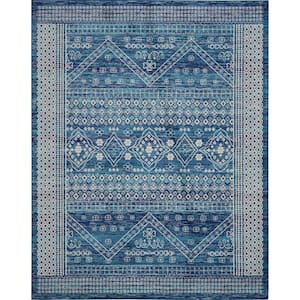 Passion Navy Blue 8 ft. x 10 ft. Persian Modern Transitional Area Rug