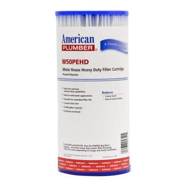 Heavy Duty Pleated Sediment Filter Cartridge, 9.75 x 4.5 Inch