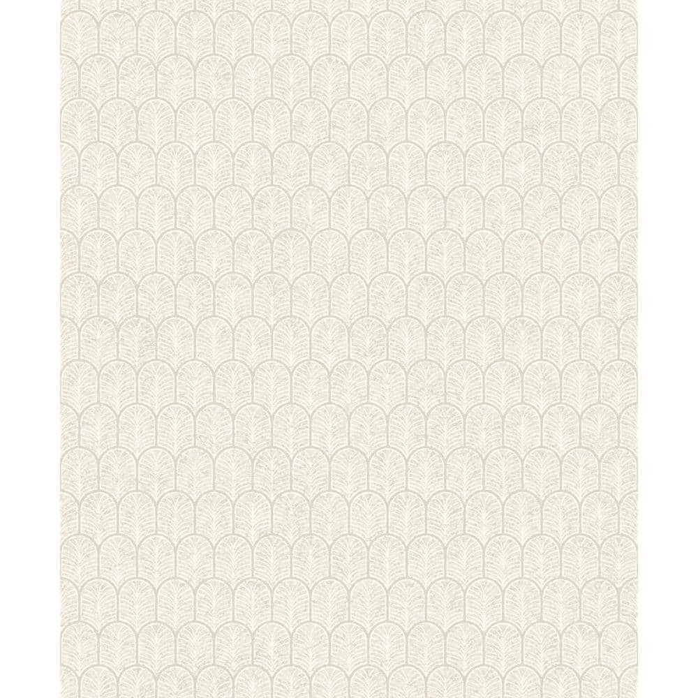 Lustre Collection White Geometric Arch Shimmer Finish Paper on Non-woven No