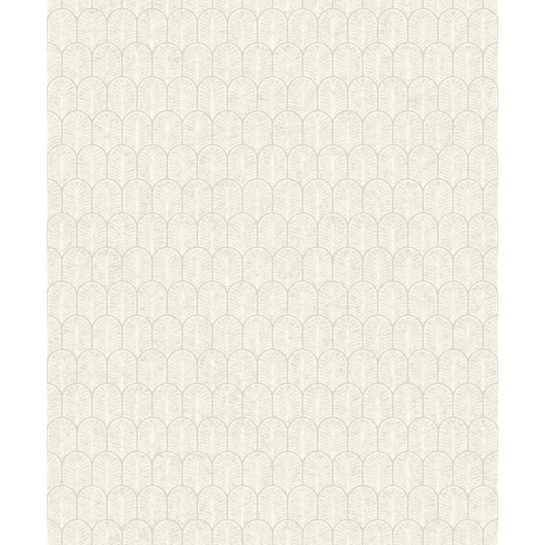 Unbranded Lustre Collection White Geometric Arch Shimmer Finish Paper on Non-woven Non-pasted Wallpaper Sample