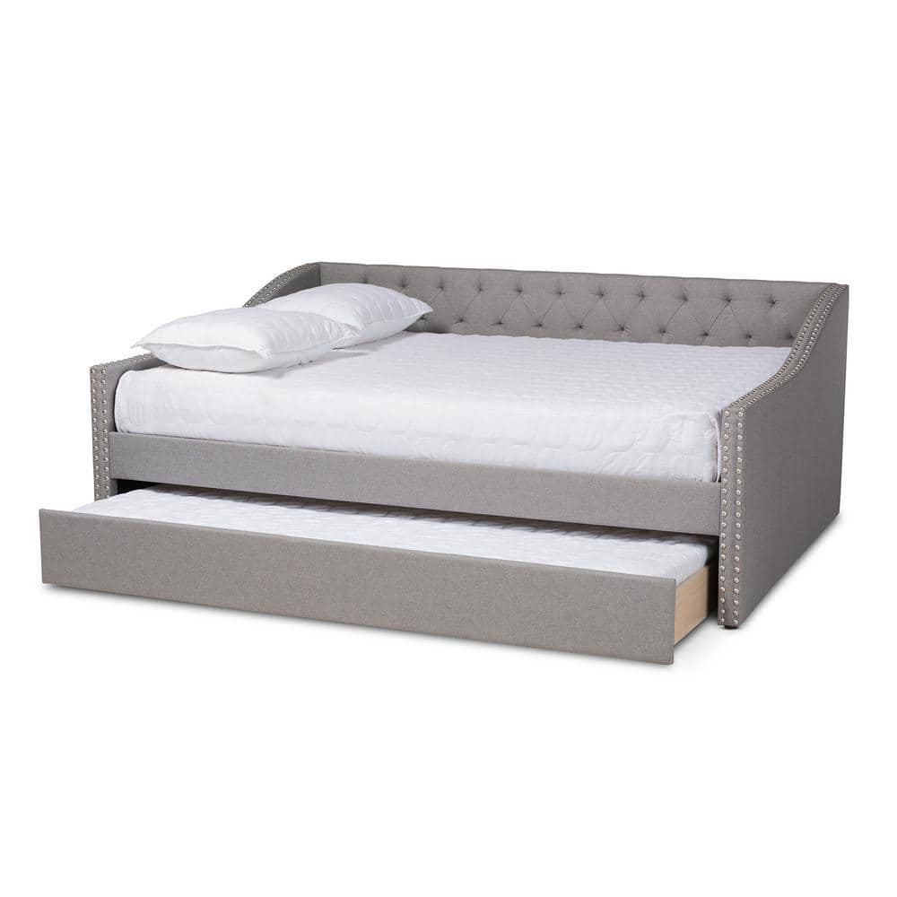 Baxton Studio Haylie Light Gray Full Trundle Daybed 158-9674-HD - The Home  Depot