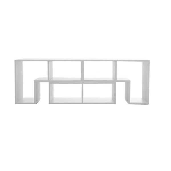 Costway 3-Pieces White TV Stand Fits TV's Up To 65 in. Console Entertainment Center Bookcase Shelves
