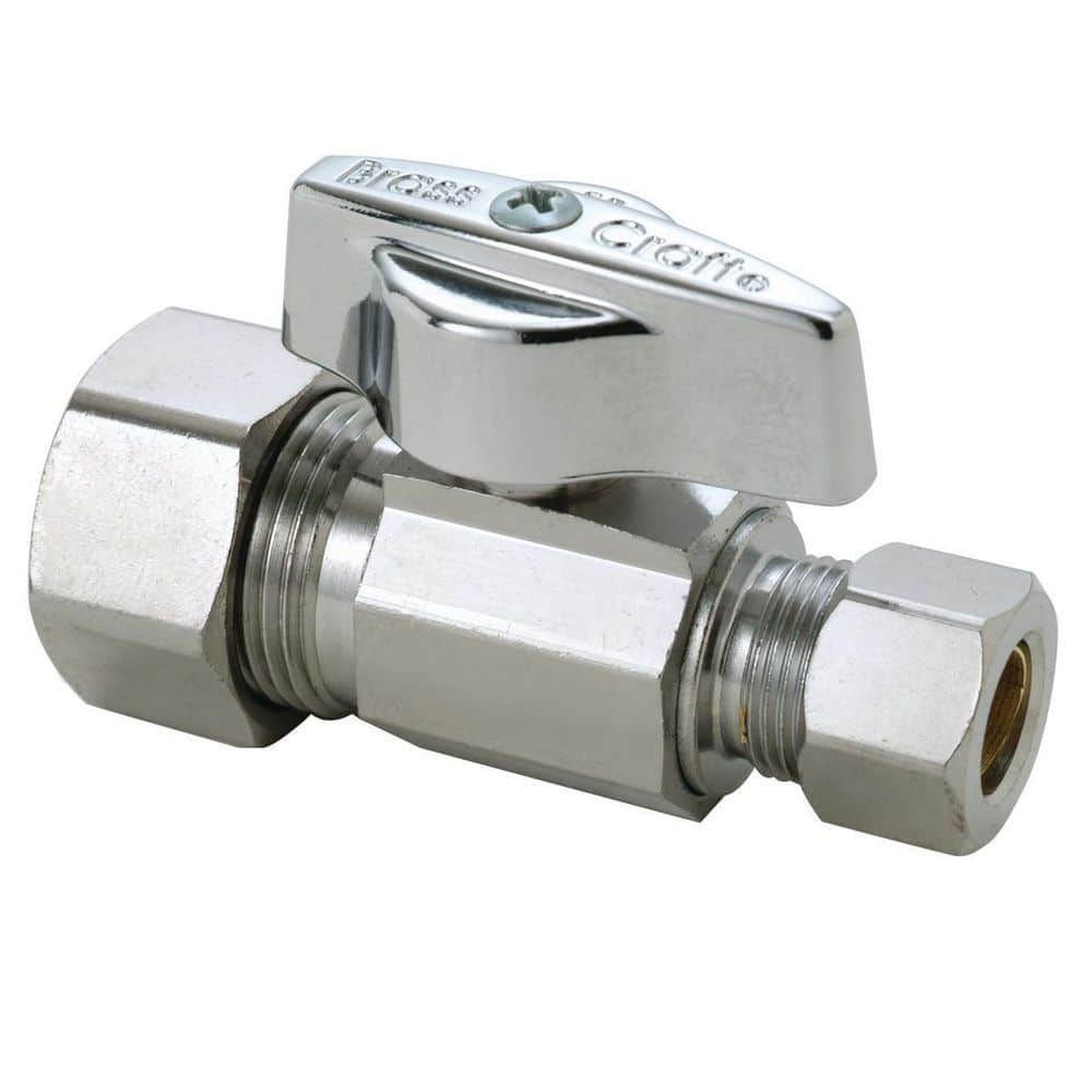 1/2 in. Nominal Compression Inlet x 3/8 in. Compression Brass Outlet 1/4-Turn Straight Valve price history on PriceWatchPro