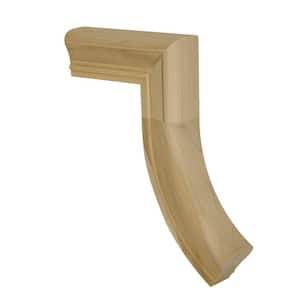 Stair Parts 7098 Unfinished Poplar Straight 1-Rise Gooseneck No Cap Handrail Fitting
