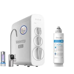 Reverse Osmosis Water Filtration System 800GPD Tankless 3-Stage Under-Sink with UV Sterilizer 1 Extra CF Filter