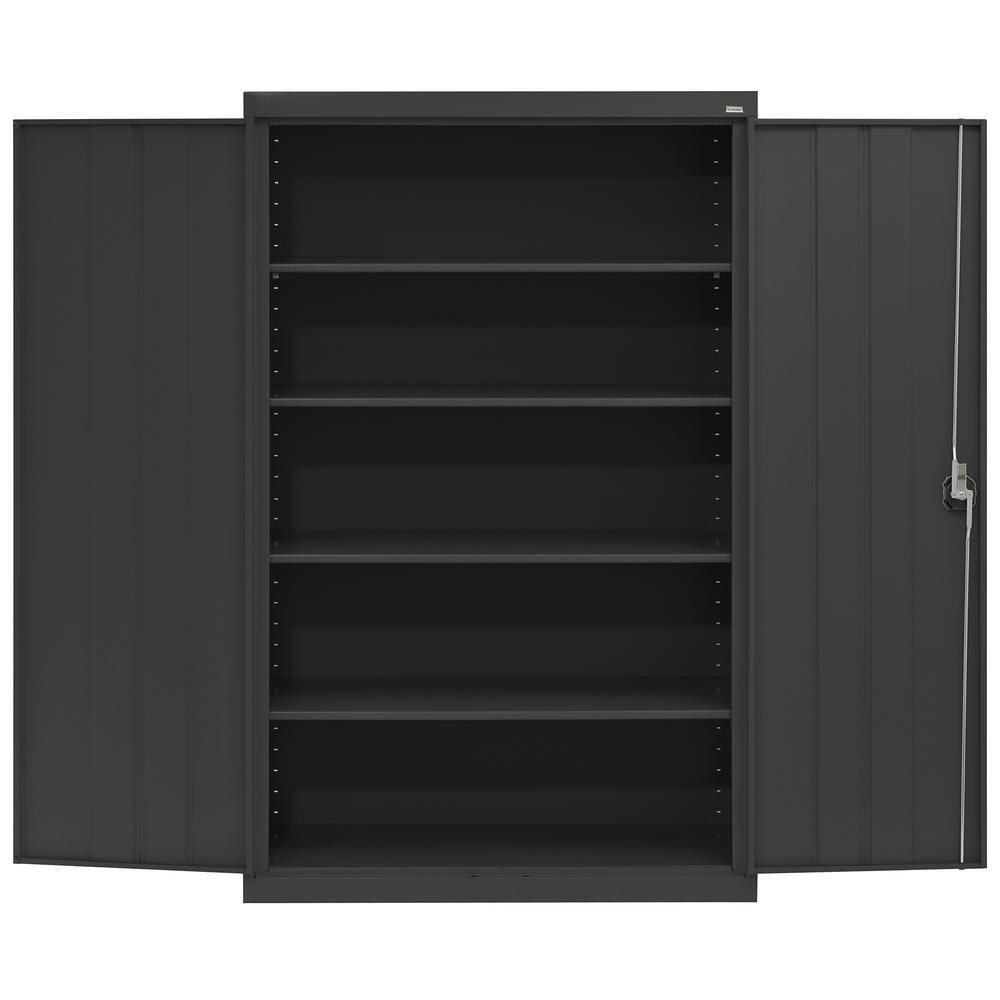 Black Full Height Steel Office Storage Cabinet with Adjustable Shelving
