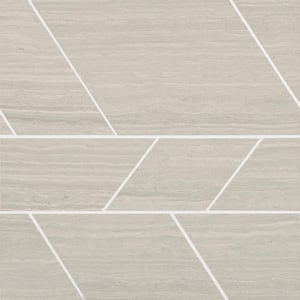 Premier Elegance Chenille White 12 in. x 12 in. Limestone Mosaic Tile (10 sq. ft./Case)
