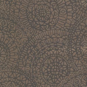 Brown Lacey Suzani Strippable Wallpaper (Covers 56.4 Sq. Ft.)