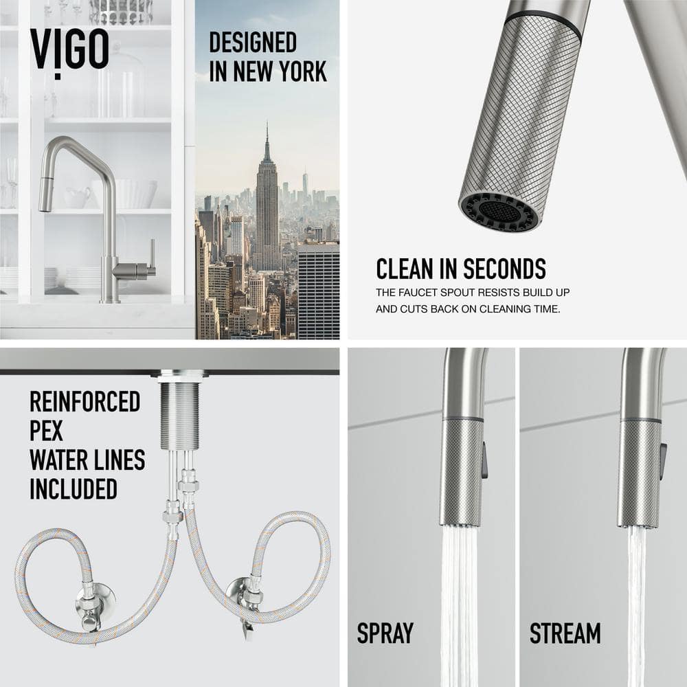 Stainless Steel High Arc Pull-Down Kitchen Faucet with Spray