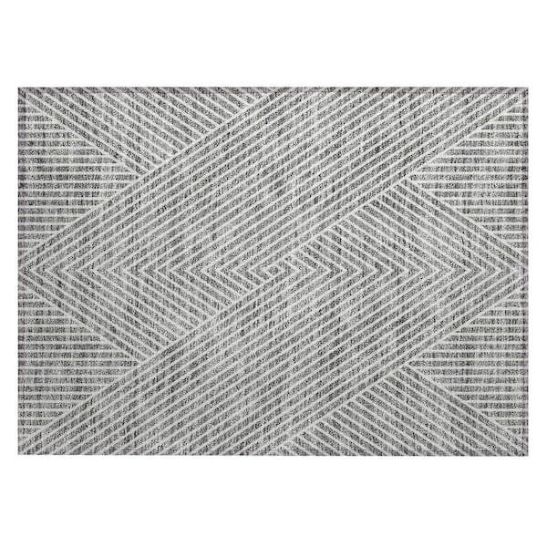 Addison Rugs Chantille Machine Washable Indoor/Outdoor Abstract ACN937 Gray 1 ft. 8 in. x 2 ft. 6 in. Area Rug