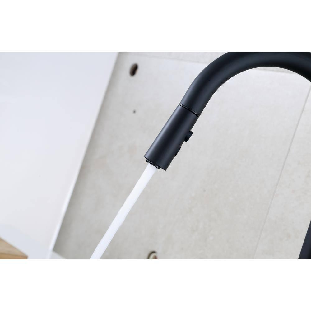 Matte Black Stainless Steel Touchless Pull Down Kitchen Faucet