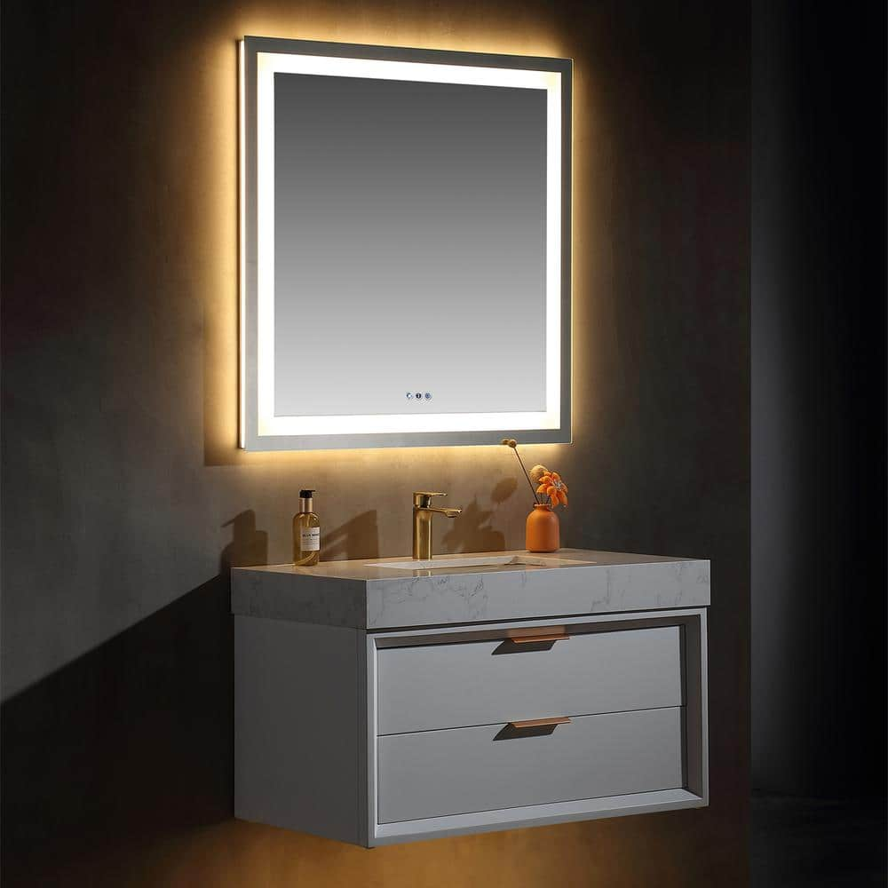 36 in. W x 21 in. D x 21 in. H Single Sink Bath Vanity in Marble with ...