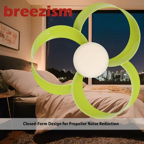 Windora 22 in. Indoor White Ceiling Fan with Green Blade Dimmable Integrated LED Light and Remote Control Breezism Ceiling Fans With Lights