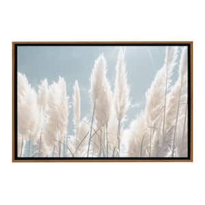 Tall Pampas Grass Framed Canvas Wall Art - 18 in. x 12 in. Size, by Kelly Merkur 1-piece Natural Frame