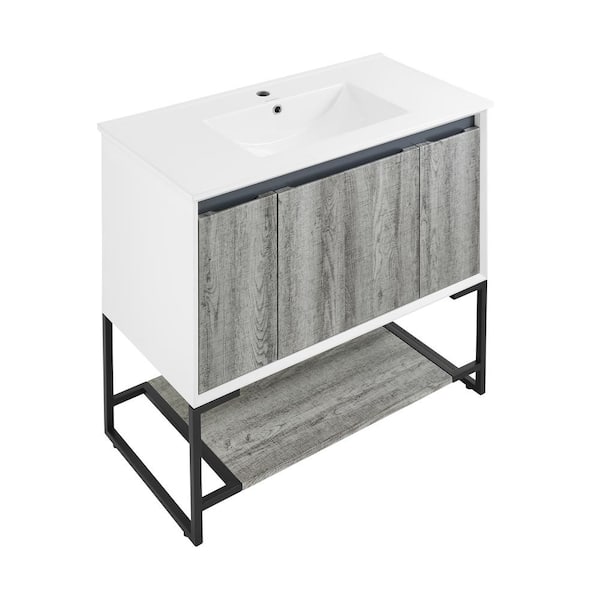 Avancer 36 Wall-Mounted Bathroom Vanity in Calacatta and White Oak – Swiss  Madison - well made forever