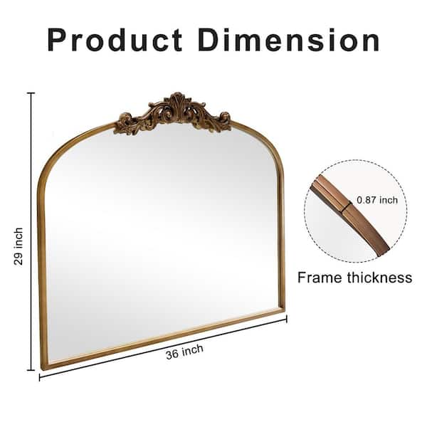 Sxiawe 35.8 in. W x 29.1 in. H Ornate Baroque Antique Brass