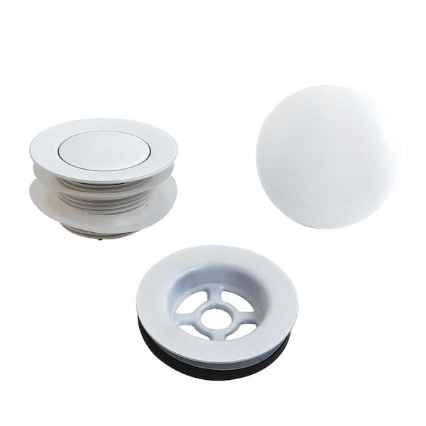 Trimscape 2-11/16 in. Brass Tub Drain in White