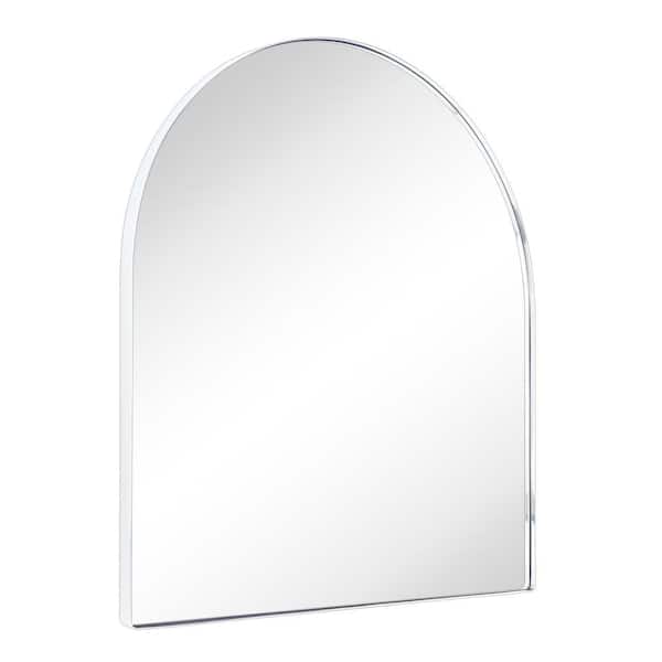 TEHOME MANTELARCH 30 in. W x 34 in. H Arched Stainless Steel Framed Wall Mounted Bathroom Vanity Mirror in Chrome