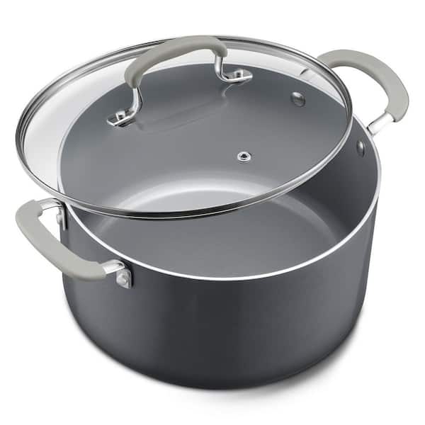 8 qt. Stock Pot with Lid, Ceramic Nonstick Large Cooking Pot, Induction Ready, Silicone Handle