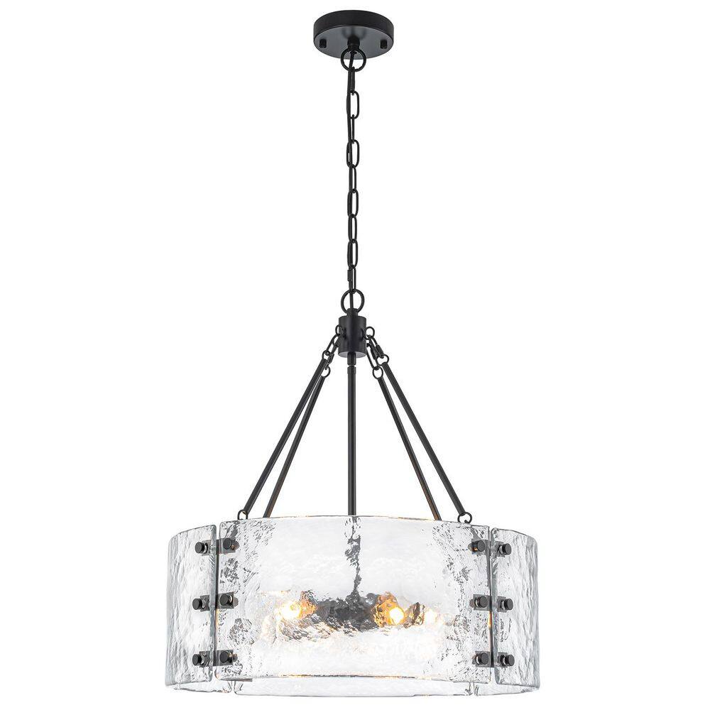 5-Light Drum Pendant Chandelier with Hammered Glass Shade, Modern Industrial Hanging Light for Dining Room or Foyer price history on PriceWatchPro