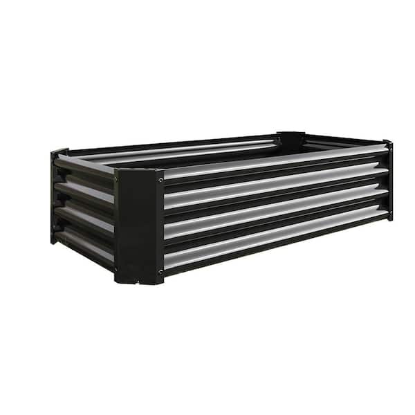 4 ft. x 2 ft. x 1 ft. Galvanized Metal Outdoor Garden Bed Planter Raised Box, Raised Garden Beds Kit for Flowers Plants