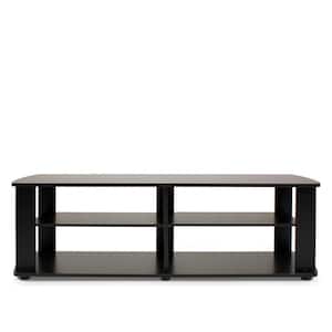 THE 43 in. Black Particle Board TV Stand Fits TVs Up to 42 in. with Open Storage