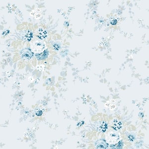 Rachel Ashwell Garden Floral Soft Blue Wallpaper