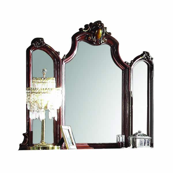 HomeRoots 57 in. W x 45 in. H Wood Oak Wood Vanity Mirror