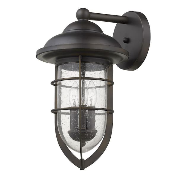 17.5 in. Bronze Outdoor Hardwired Sconce with No Bulbs Included