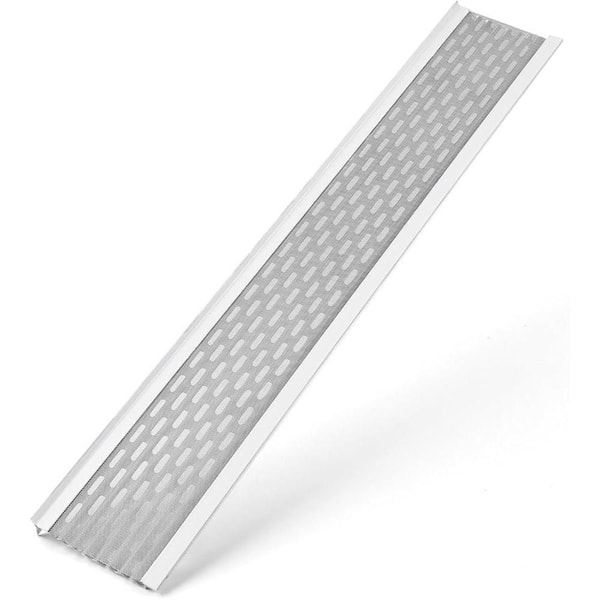 DIY 5 in. Leaf Protection-28 ft. Stainless Mesh White Aluminum Gutter Cover, Contractor Grade