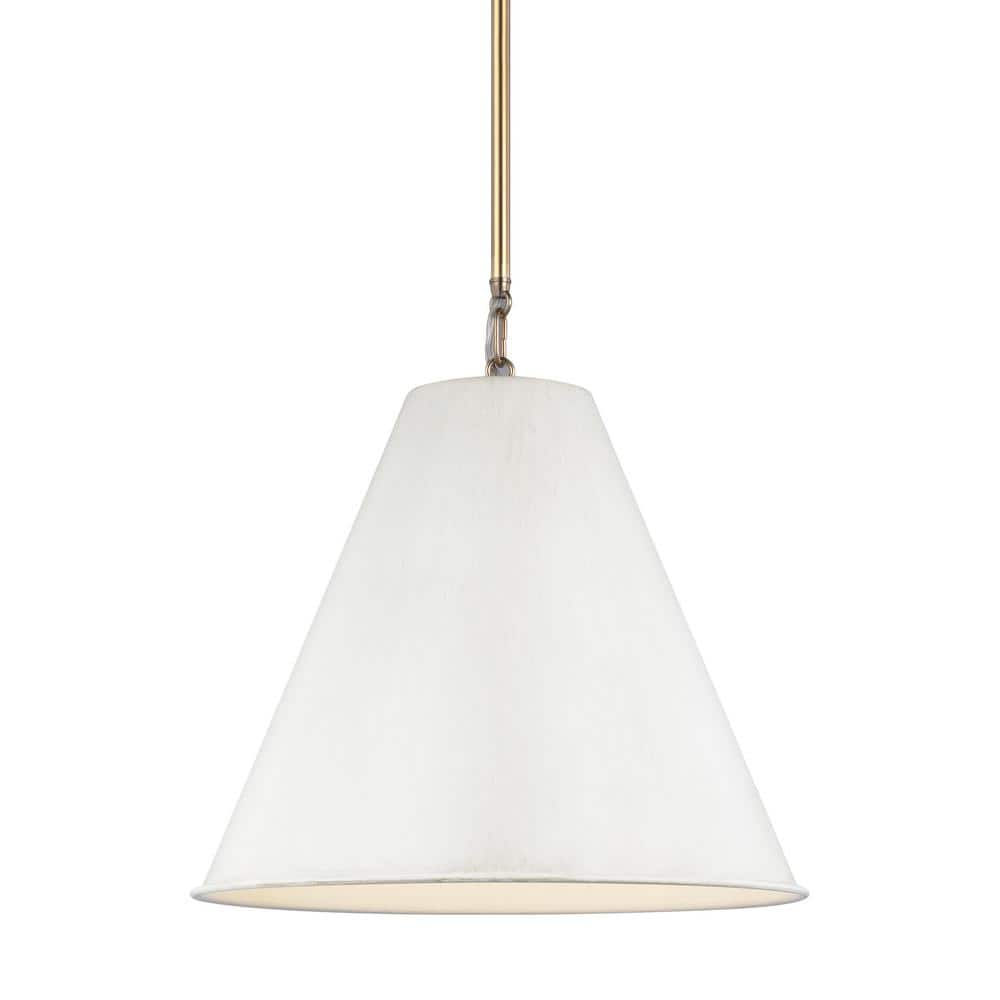 Elegant Gordon Small Pendant in Antique White and Satin Bronze