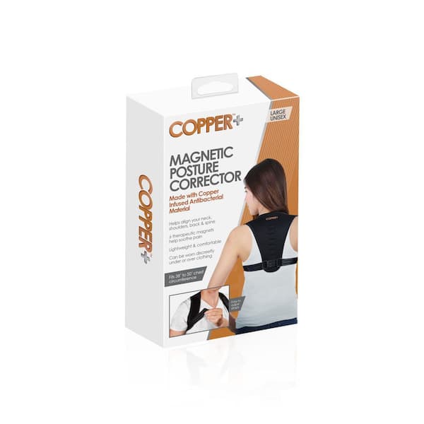 Copper Joe Posture Corrector Ultimate Copper Fully Adjustable Straightener  For Mid Upper Spine Support Neck Shoulder Clavicle & Back Pain Relief L/xl  : Target