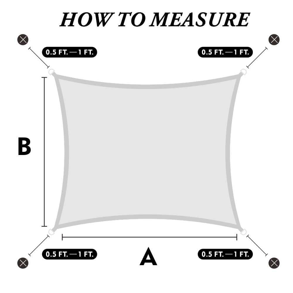12' x 16' Brown HDPE Rectangle Shade Sail with Stainless Steel D-Rings
