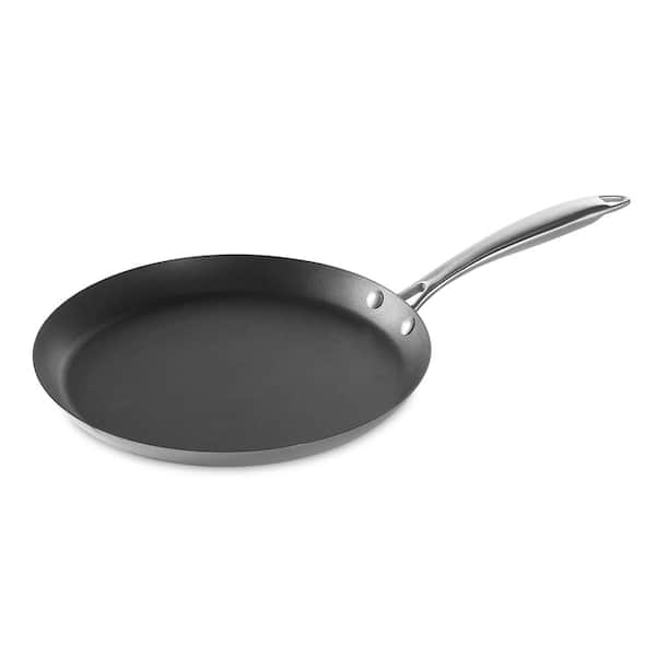 10 in. Aluminum Superior Nonstick Interior Traditional French Crepe Pan with Handle Hand Wash Mild Detergent