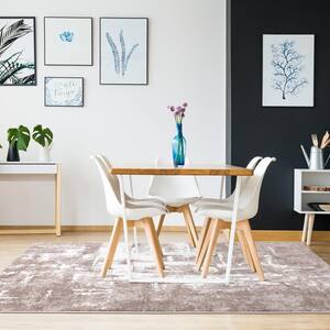 Hampstead Collection Beige 5x7 Modern Abstract Polypropylene Area Rug