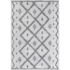 Celesta Machine Washable Ivory Doormat 3 ft. x 5 ft. Moroccan Area Rug