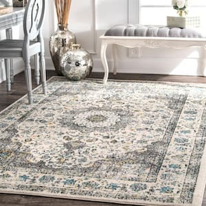 Verona Vintage Persian Gray Doormat 3 ft. x 5 ft. Area Rug