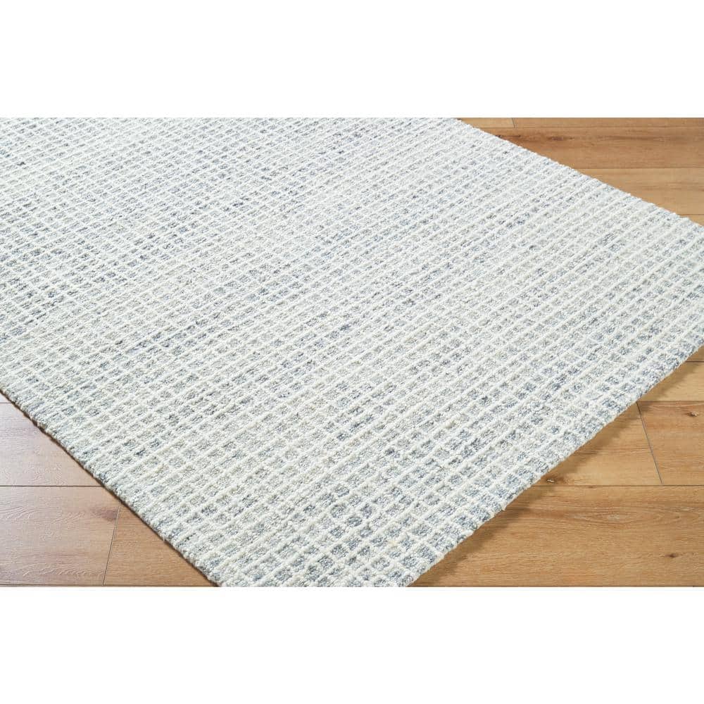 Handmade Light Gray Wool Rectangular Area Rug 12' x 15'