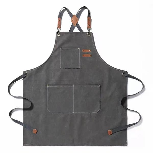 Soft Cotton Canvas Aprons for Men Women with Large Pockets