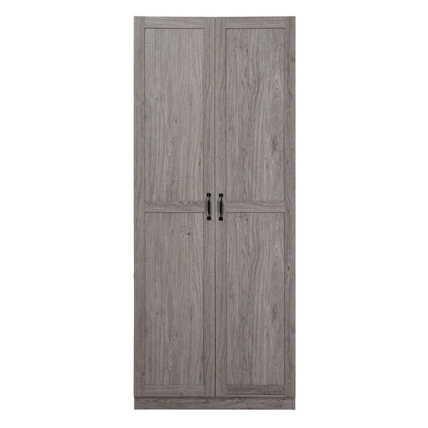 Cornelia Grey 71.11 in. Modern Accent Storage Closet with 4 Fixed and Adjustable Shelves